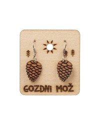 Cercei din lemn atârnat conuri de copac